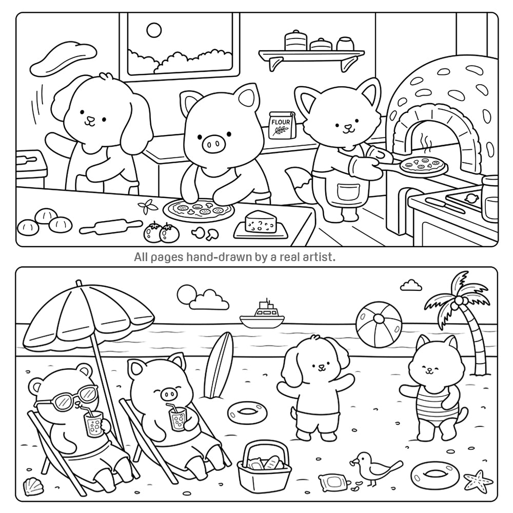 WonderFlat Coloring Book™ — Cozy Adventures